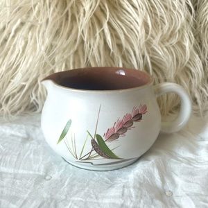 Boho Vintage Denby Wheat Creamer Signed Made In England A. College Pink Wheat